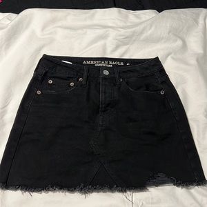 Black Denim Mini Skirt